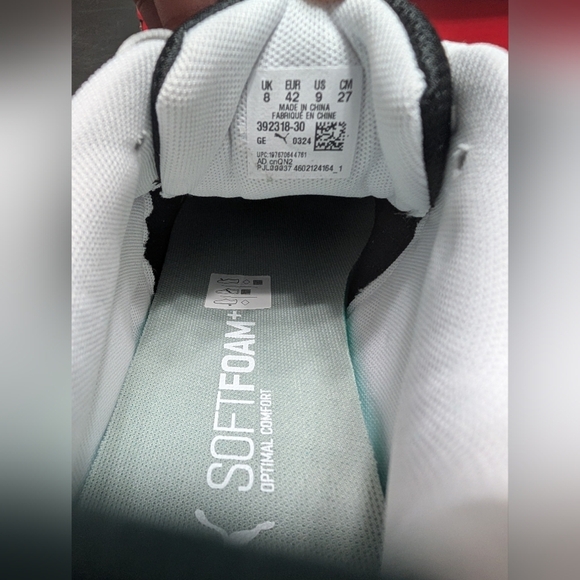 Puma Black White Cold Green Vis2K Lace Up Men's Sneakers Size 9 New - Picture 5 of 7